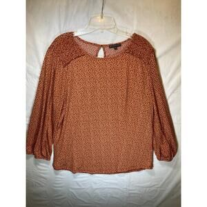 Adrianna Papell Women's 3/4 Sleeve Stretch Soft Blouse, Orange, Size XXL